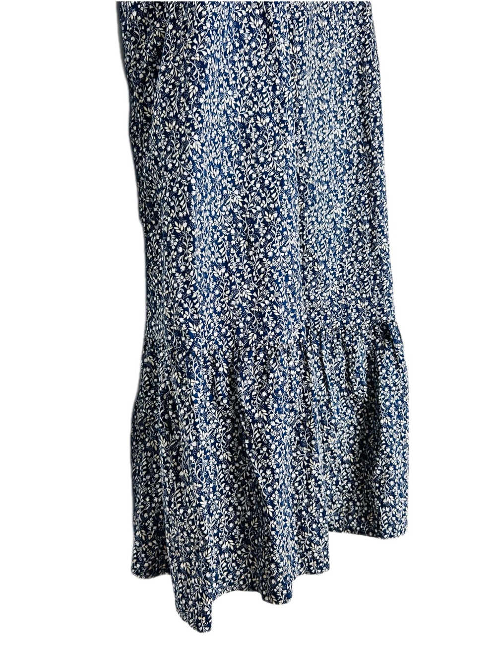 *NWT-Old Navy-Navy & White Floral Ruffle Neck Cut Out Midi Dress - Picture 4 of 12